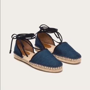 Frye denim lace up espadrilles size 9 (almost new)